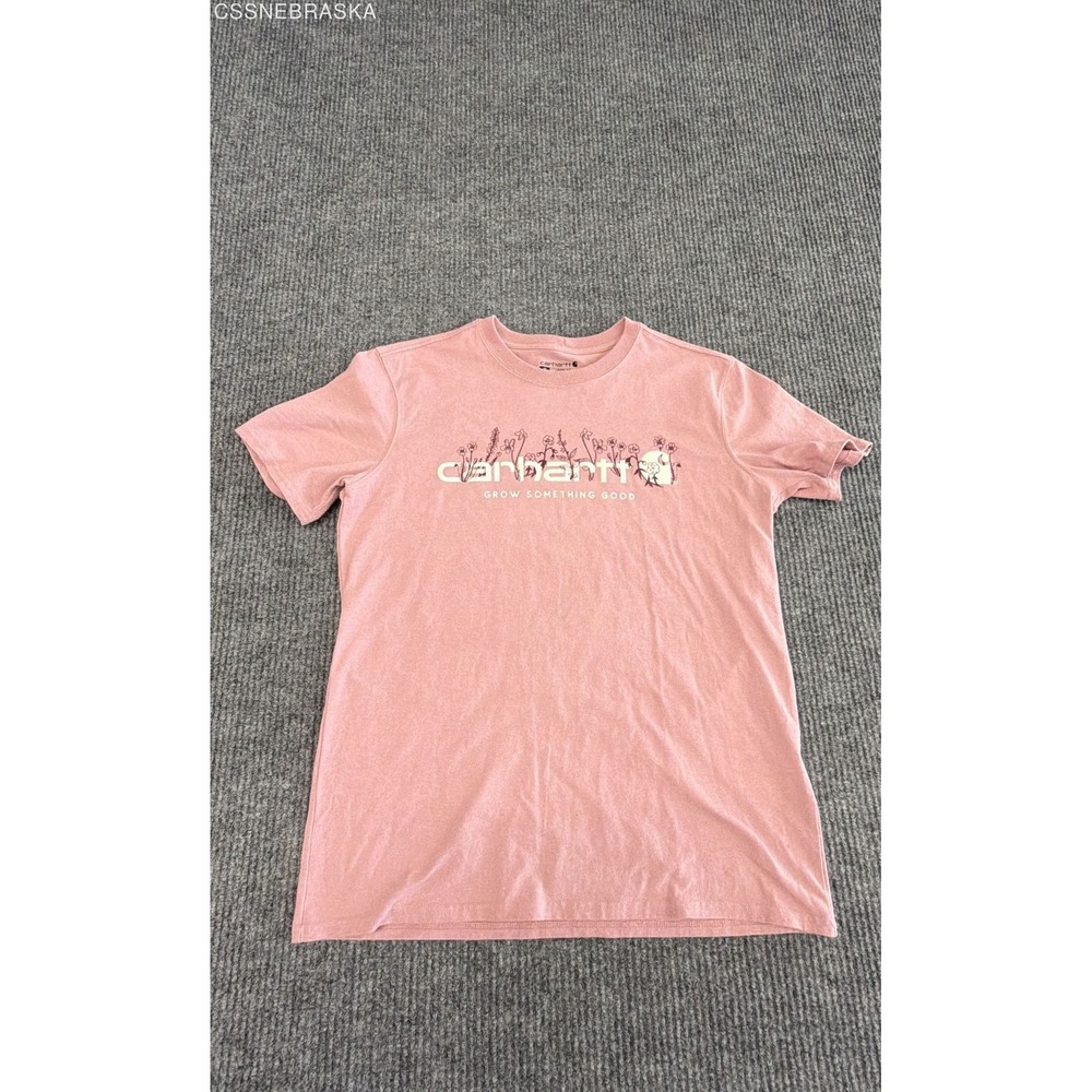 Carhartt T-Shirt Grow Something Good Floral Pink Girls Youth M 8-10 Loose Fit